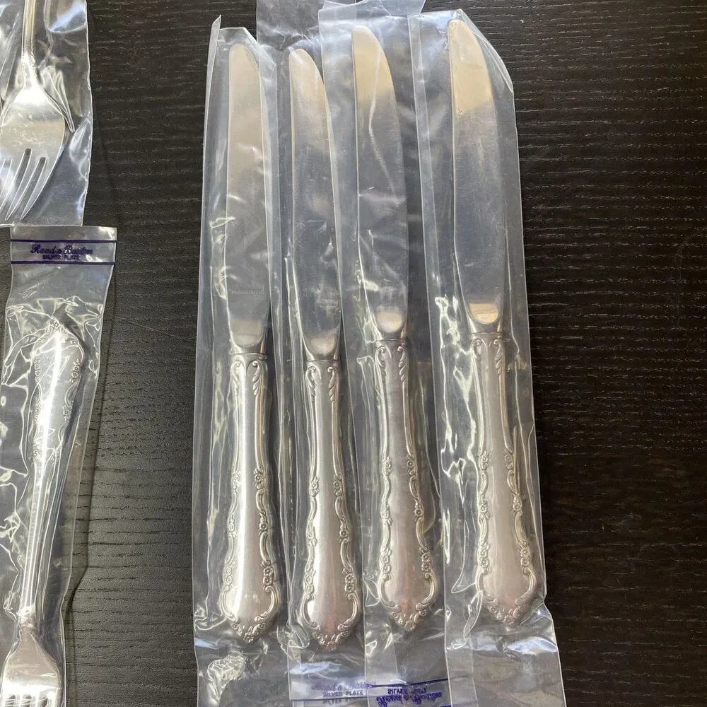 Reed Barton Dresden Rose Silverware 4 Place Settings Of 5 Pcs Silverplated (20)